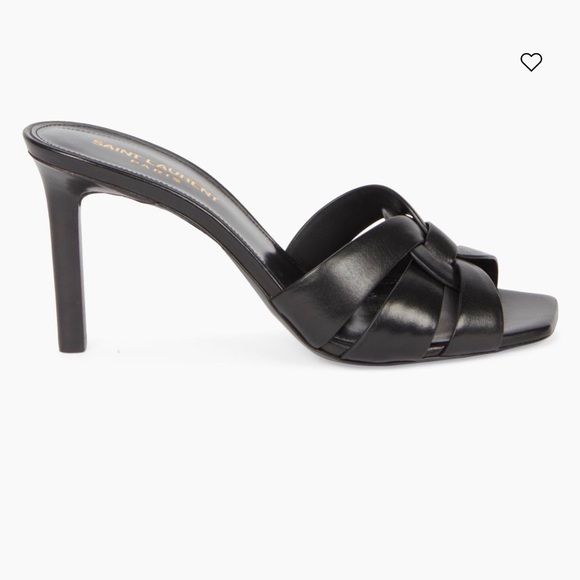 Saint Laurent Black Leather Knotted Slip-On Mules - Picture 3 of 7